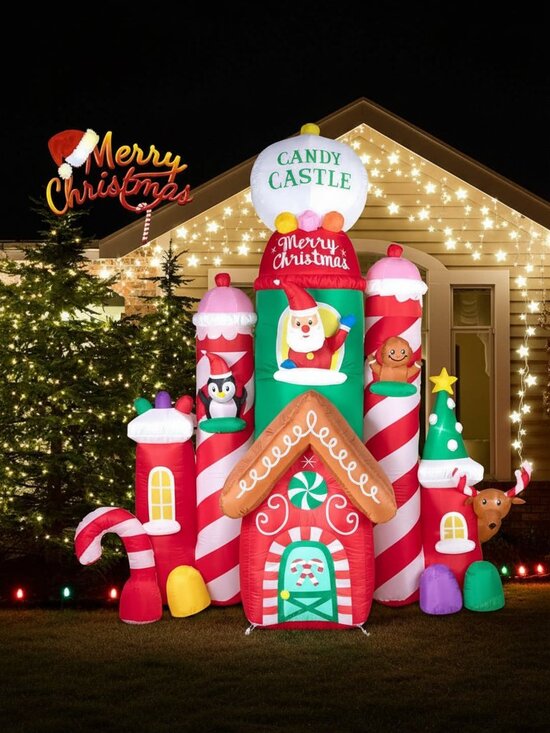 Nervure Other - Christmas Inflatable Castle 10FT Outdoor Decor – Colorful LED Holiday Display